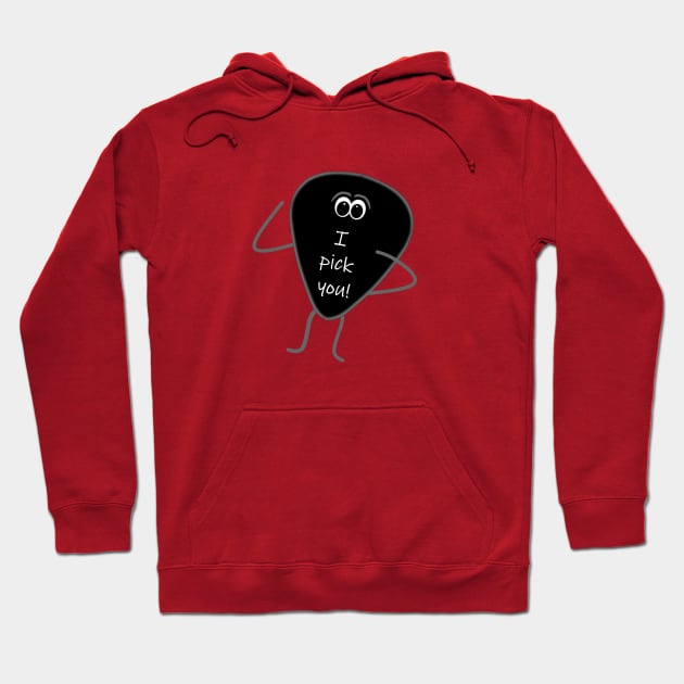 Funny Guitar Pick "I Pick You" Hoodie by Timeforplay